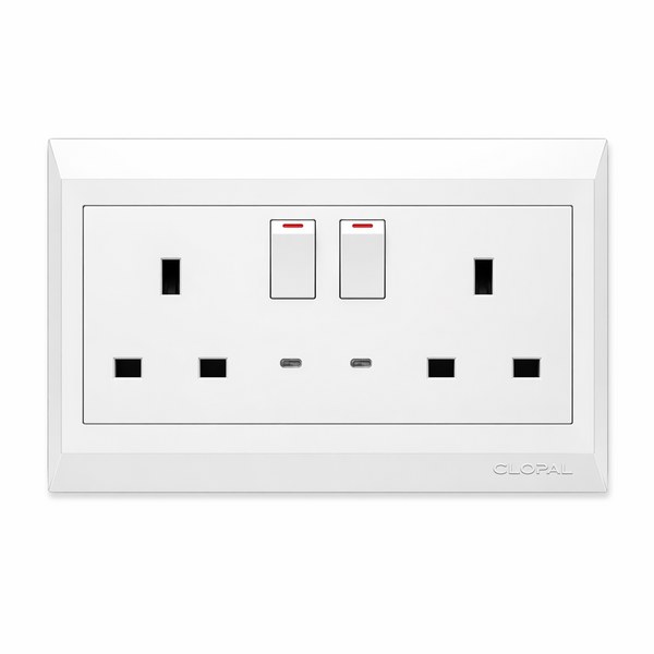 [BH-ELC-002] 13A Switched Socket Outlet Twin