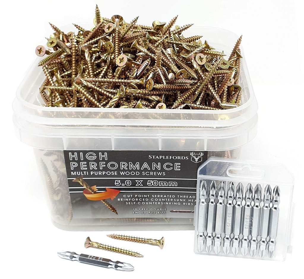 [BH-CPT-004] Wood Screws Assorted 1000-Piece Box
