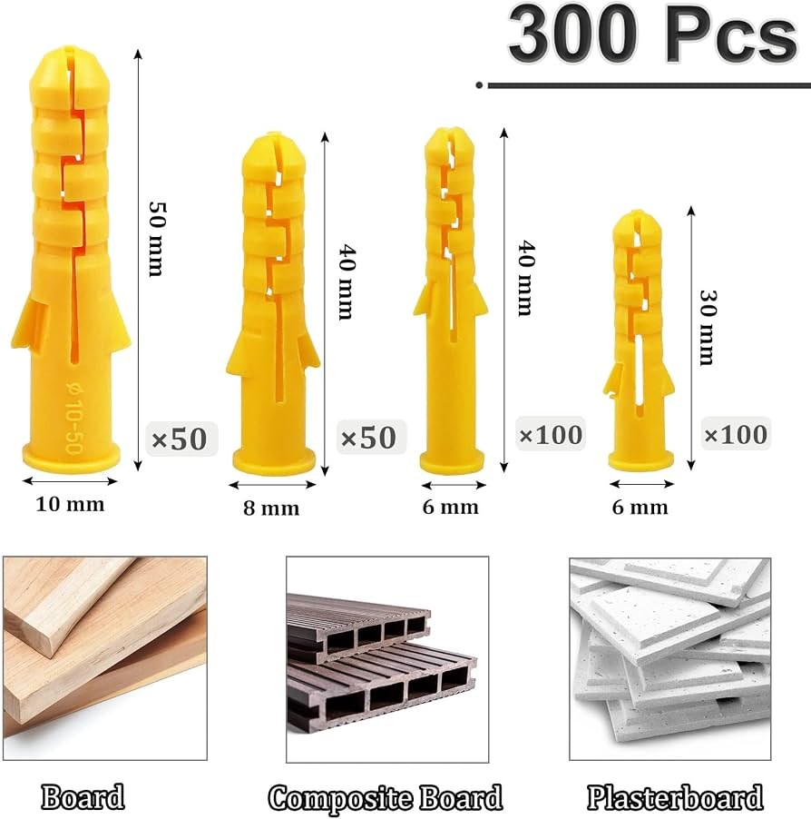 [BH-FIX-001] Wall Plugs & Screws Assorted 300-Piece